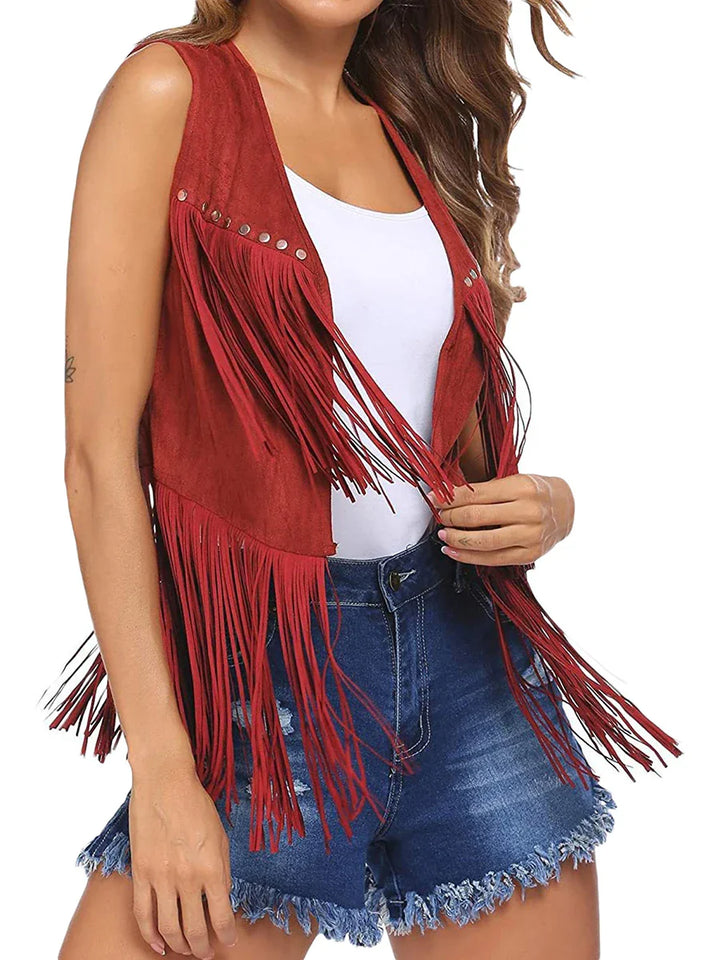 Tammy™ | Vintage Fringe Suede Vest