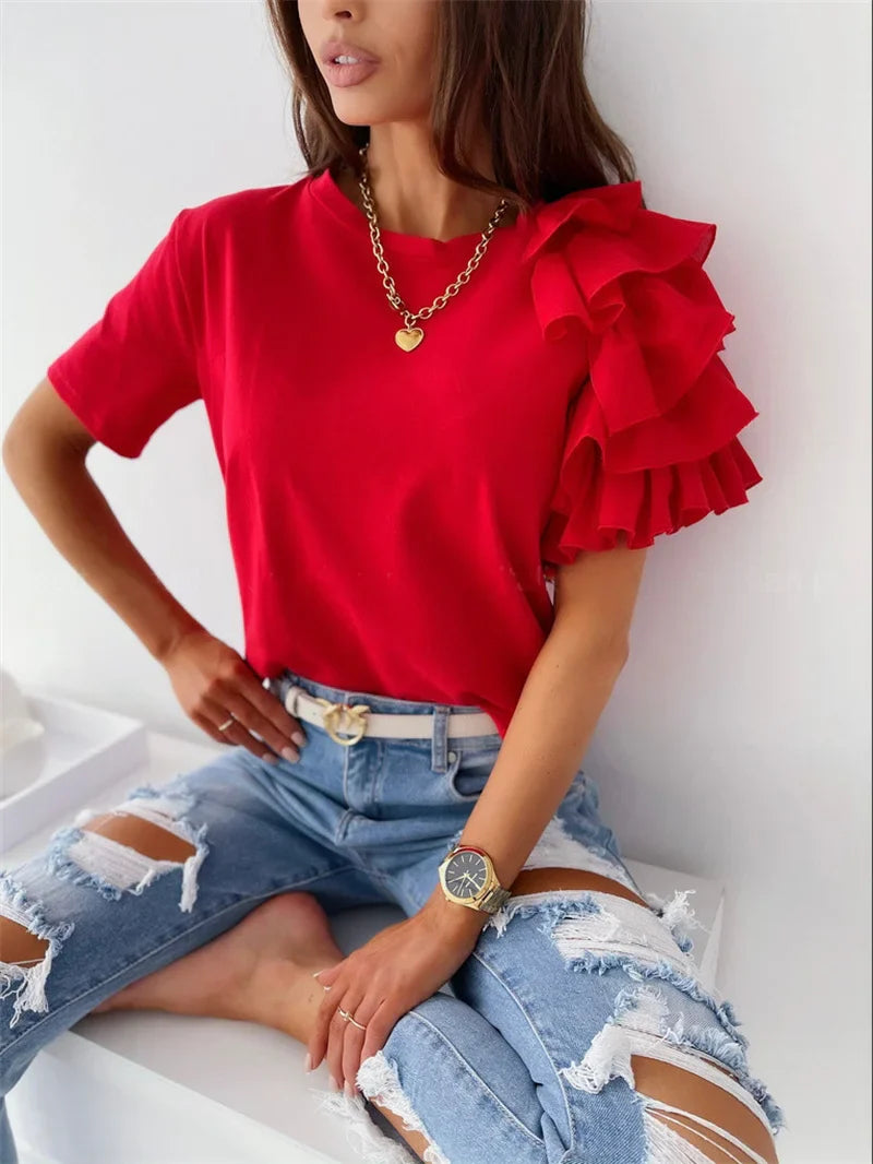 Anna™ | Chic Top with Bold Ruffle Sleeves