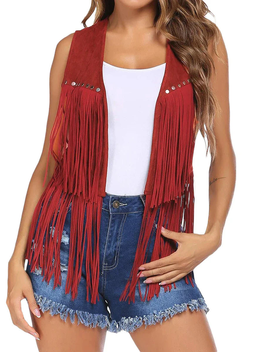 Tammy™ | Vintage Fringe Suede Vest