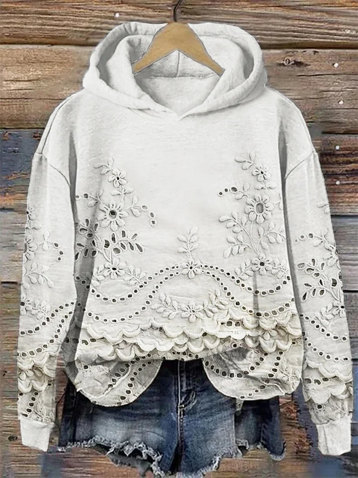Saska™ | Hoodie with Floral Embroidery