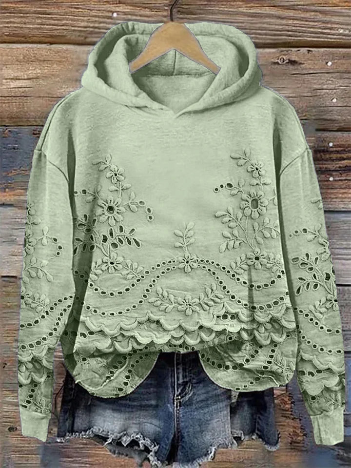 Saska™ | Hoodie with Floral Embroidery