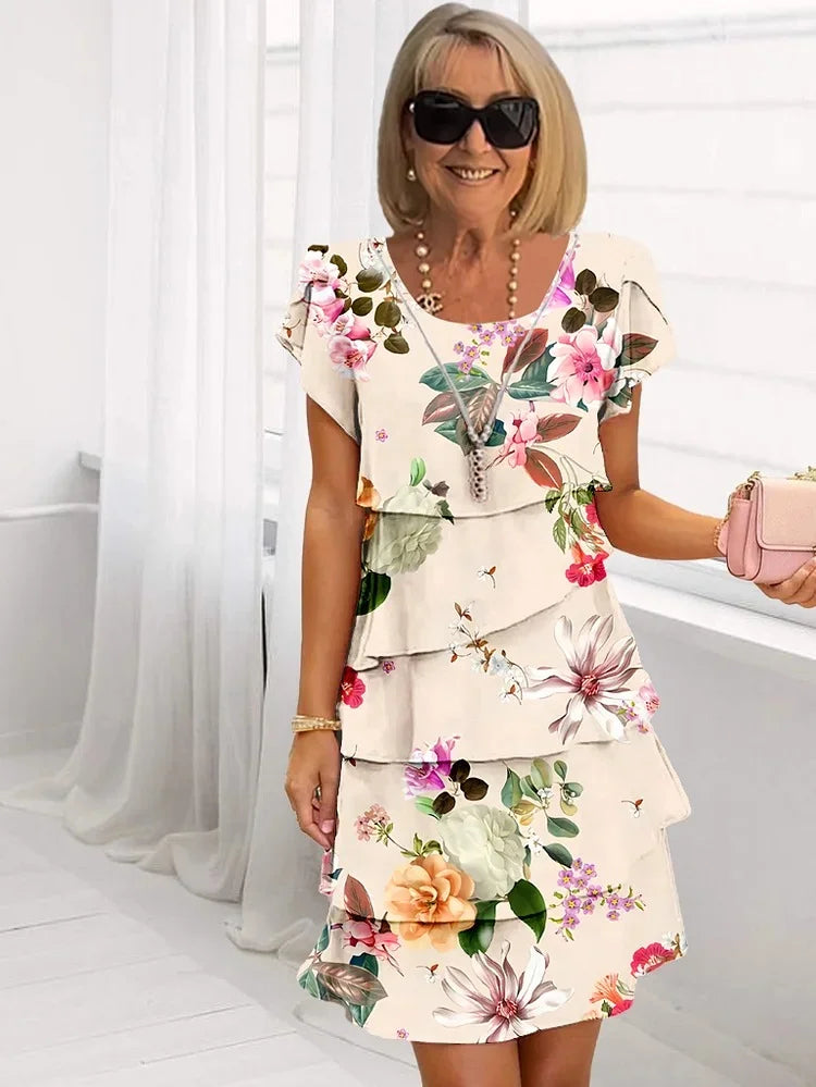 Mia™ | Ruffled Floral Pleated Dress