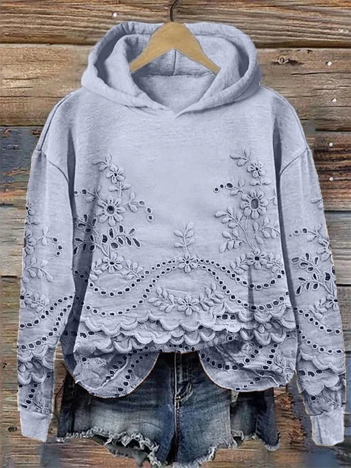 Saska™ | Hoodie with Floral Embroidery