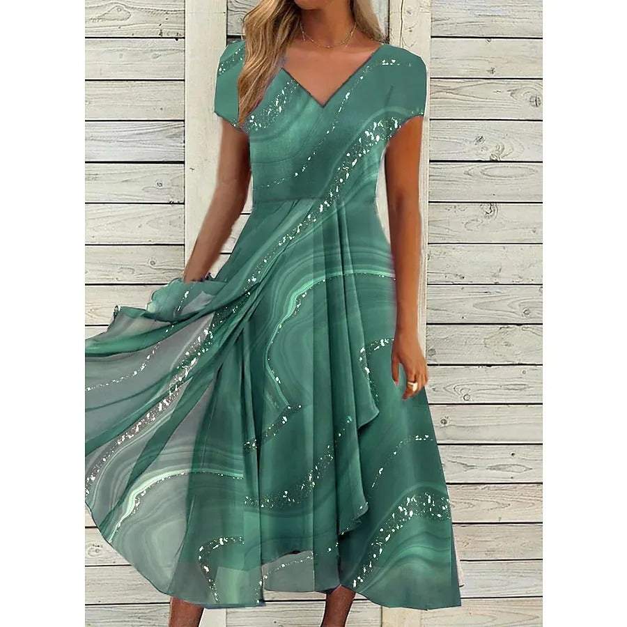 Emily™ | V-neck Midi Dress