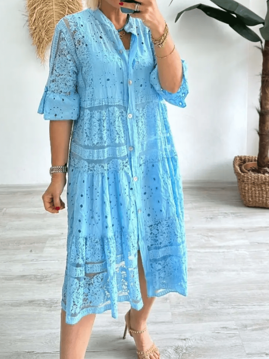 Cherylann™ | Embroidered Midi Dress