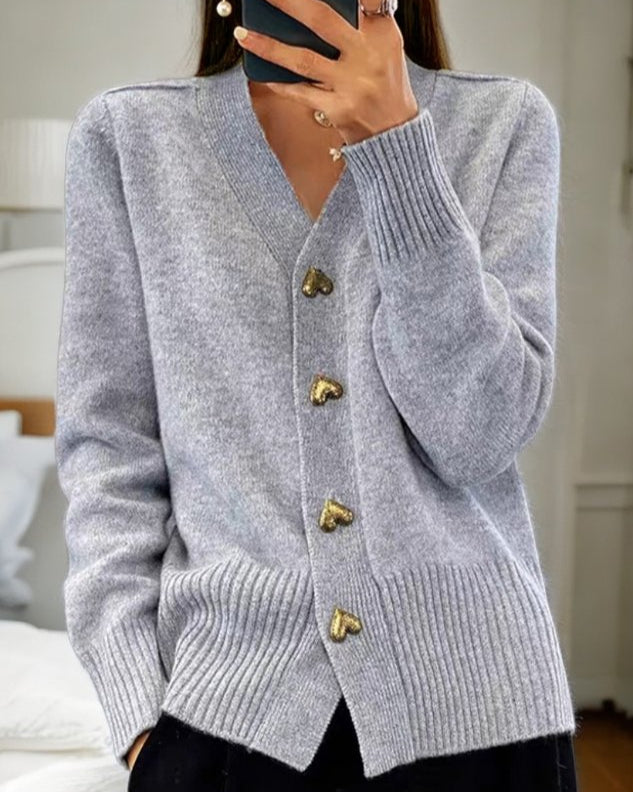 LilyHeart™ | Elegant Cardigan with Heart Buttons