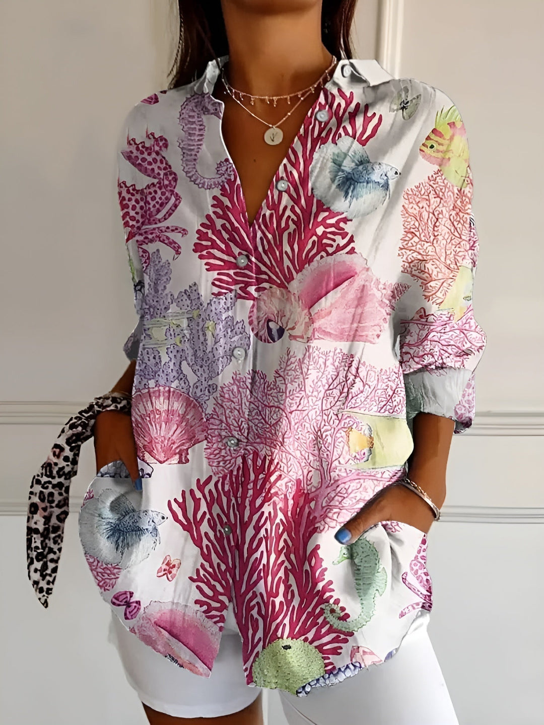 Avril™ | Chic Blouse with Whimsical Prints