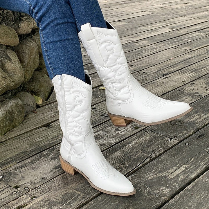 Gracie™ | Elegant Metallic Cowboy Boots