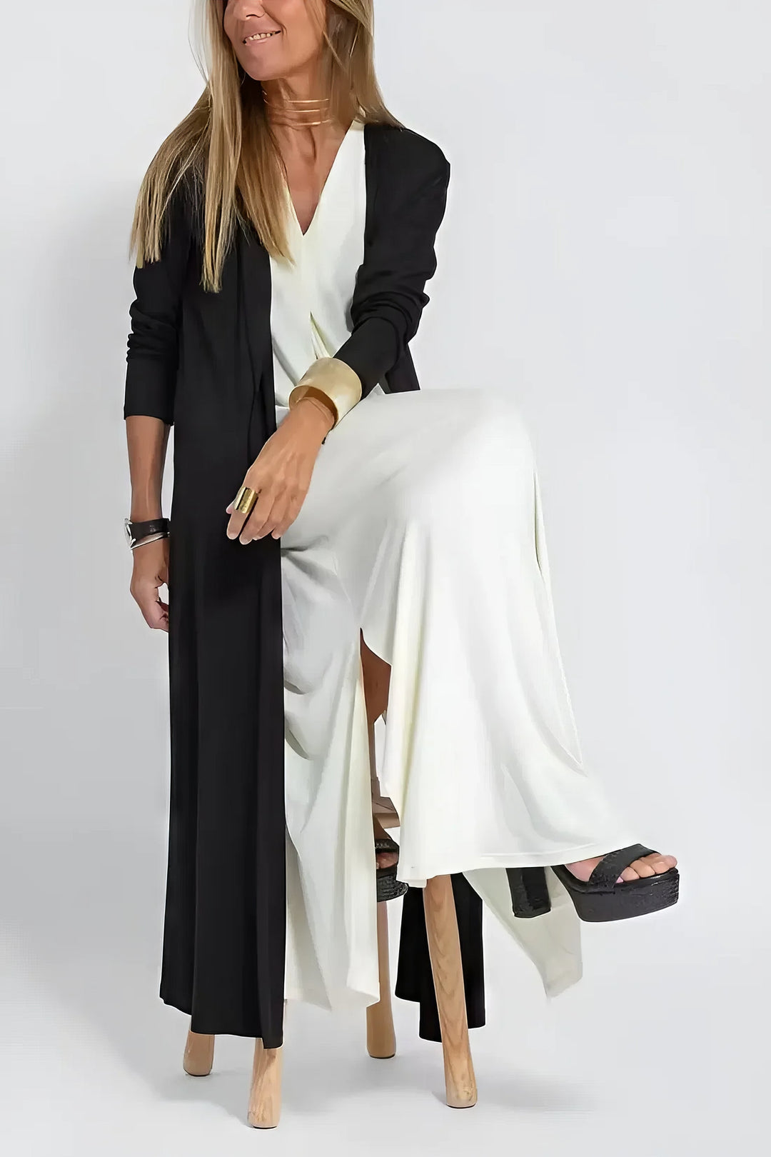 Juno™ | Elegant Long Dress with Coordinated Cardigan