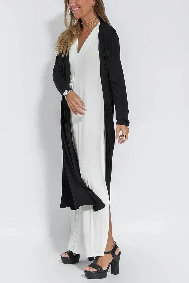 Juno™ | Elegant Long Dress with Coordinated Cardigan