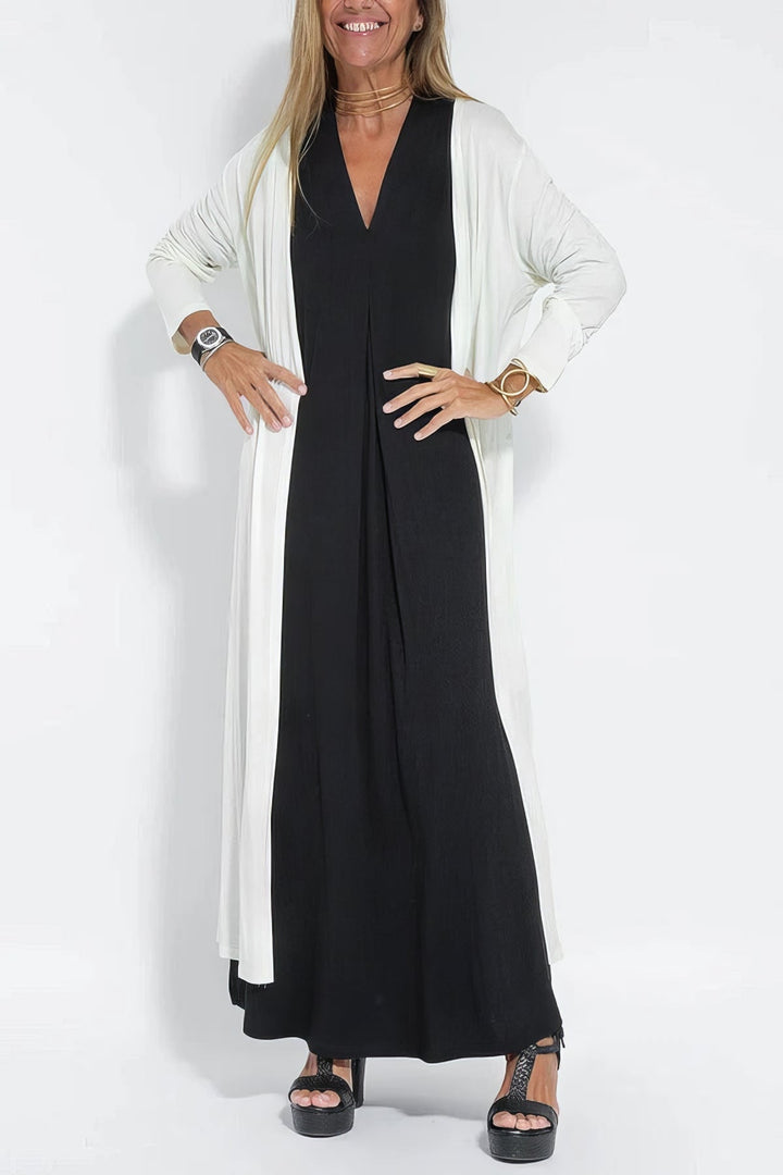 Juno™ | Elegant Long Dress with Coordinated Cardigan